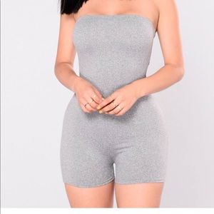 Fashion nova grey biker short romper